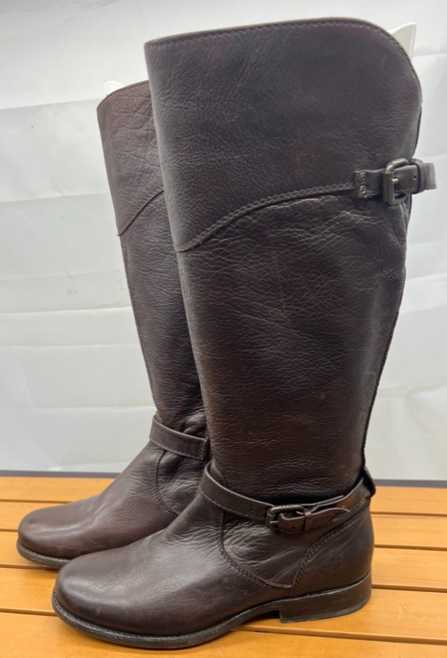 Frye Phillip Riding Boots Tall Size 8 B Brown Leather